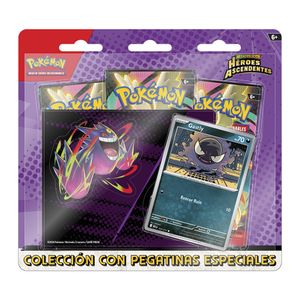 -EN STOCK- ASCENDED HEROES: Blister de 3 Sobres + Carta Gastly + Pegatina (Español)